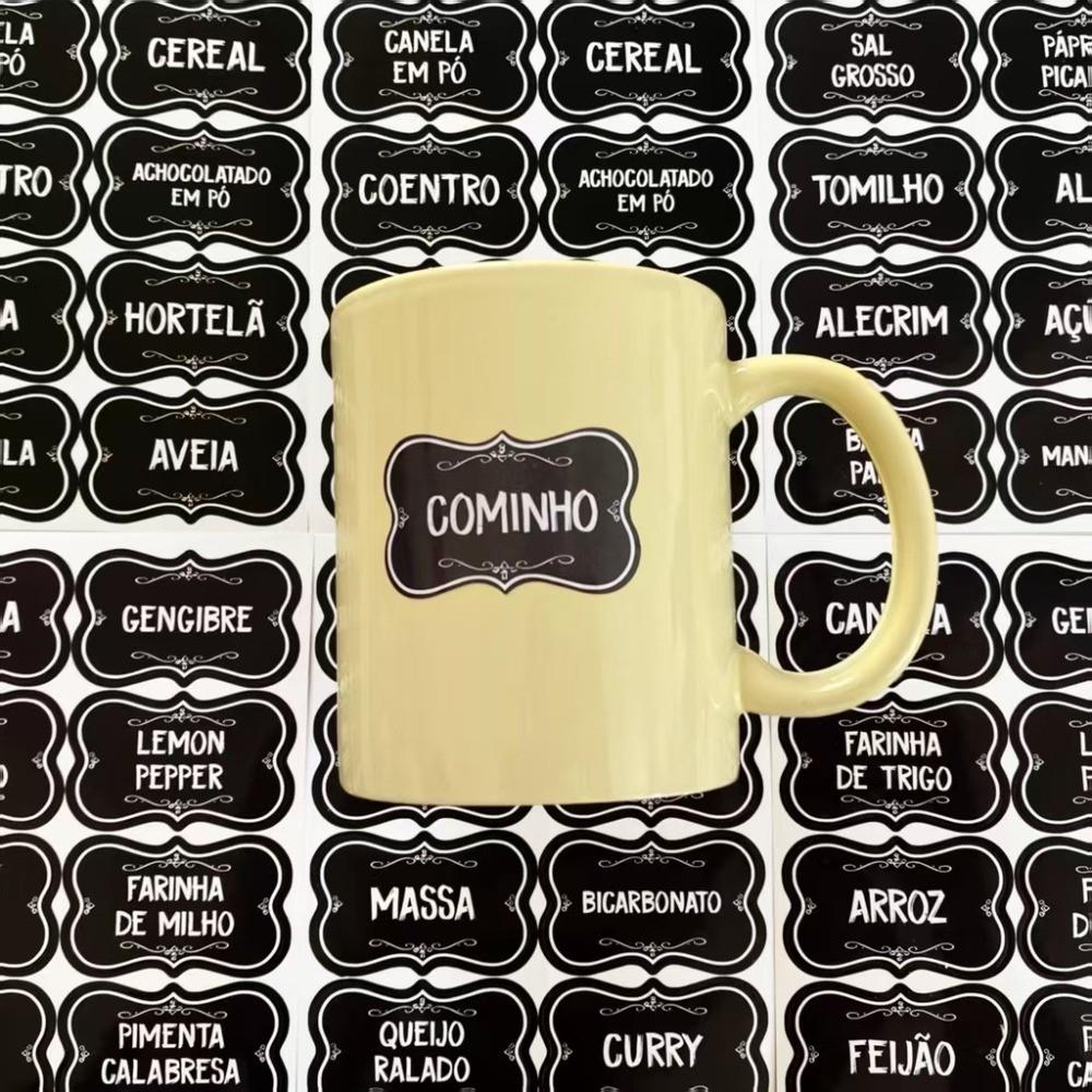 50-teiliges Premium Küchenkräuter-Aufkleber-Set - Anpassbare Vorratskammer-Etiketten mit Messanleitungen (Oregano, Rosmarin, Schwarzer Pfeffer)