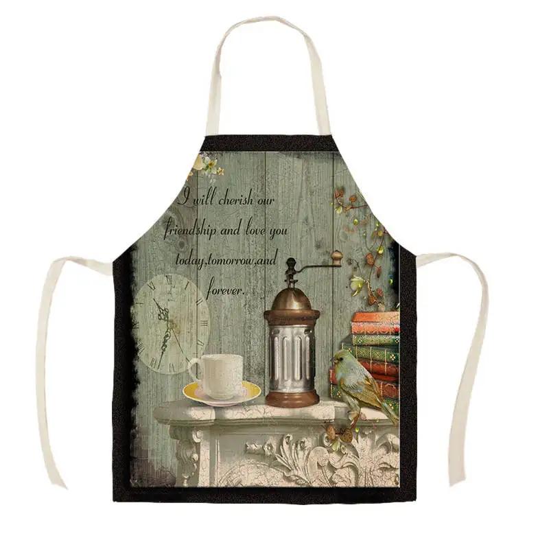 

Coffee Appliance Decorative Kitchen Aprons for Woman Man Home Cooking Baking Shop Cleaning Cotton Linen Apron chef apron 38x47cm