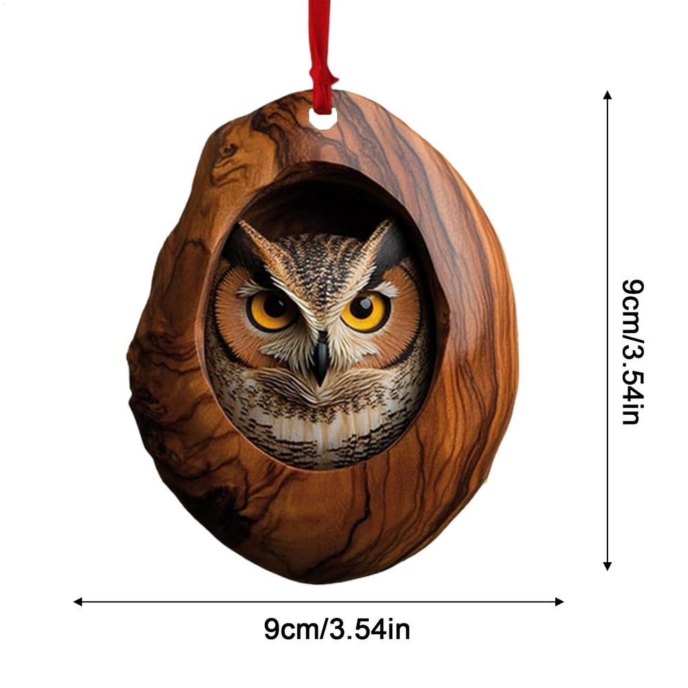 2026 Animal Christmas Ornaments 2D Cute Acrylic Raccoon Cat Owl Squirrel Animal Pendant for Christmas Tree Decoration