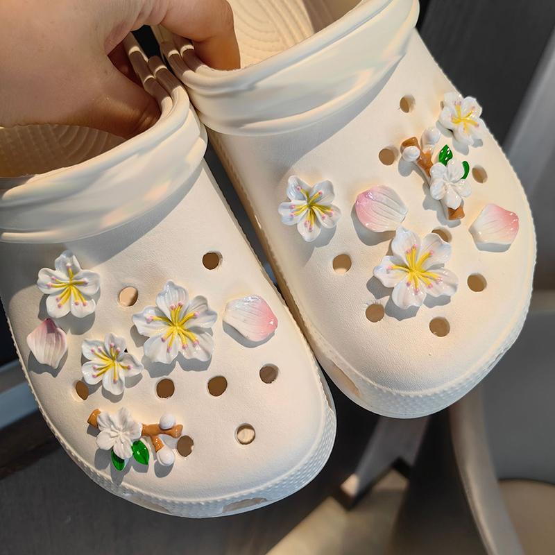 Стереоскопическая пряжка для обуви с цветками персика и сакуры, креативные цветы, пряжка для обуви, милые аксессуары для обуви, украшение