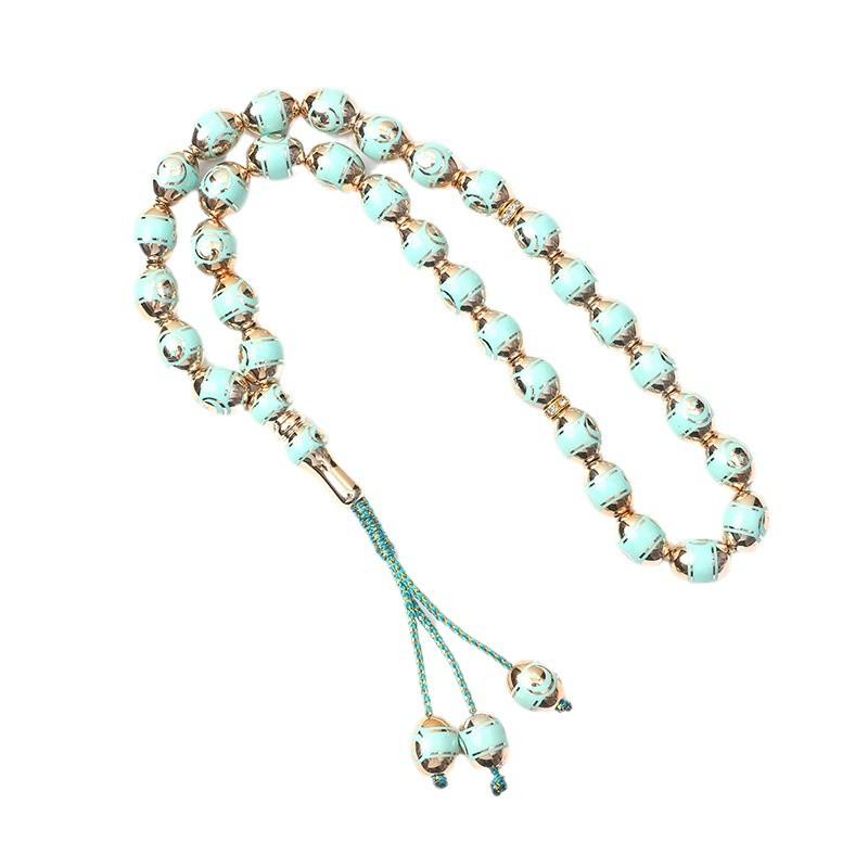 Electroplated Star & Moon Islamic Prayer Beads Bracelet - Hui Muslim Middle Eastern Accessory