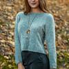 Charm Long Leather Cord Wishing Bottle Necklace Carved Flower Glass Flask Pendant Sweater Chain