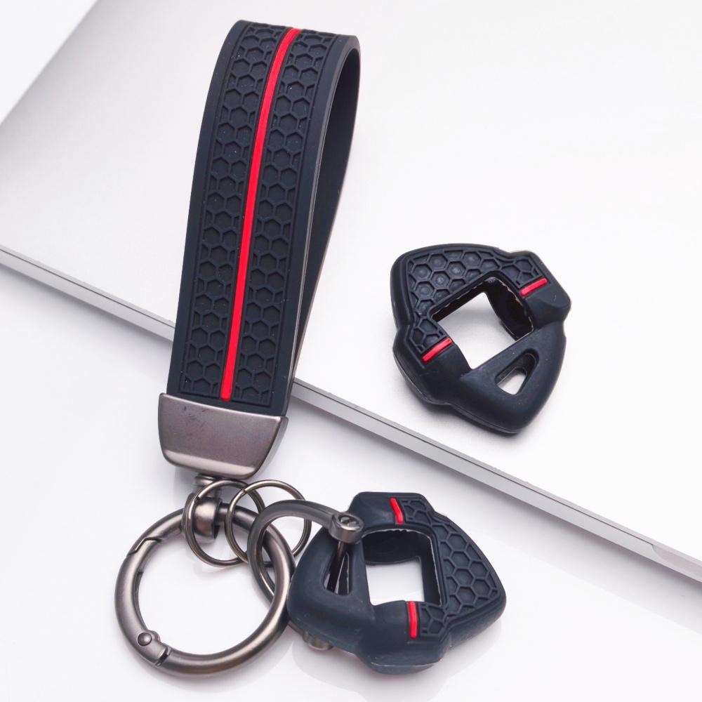 Guscio Chiave Transponder con Portachiavi per Moto Suzuki GSXR 600 750 1000 Hayabusa SV650 Bandit V-Strom, con Porta Chip, Alloggiamento Lama Chiave non Tagliata