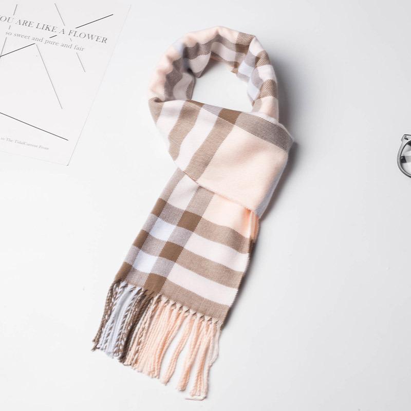 2024 Japanese-Style Plaid Scarf: Versatile Unisex Winter Shawl In Beige