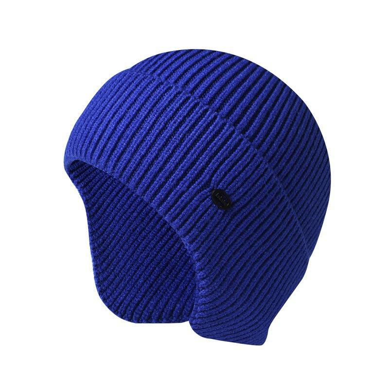 Autumn and Winter Knitted Hats Men and Women Solid Color Thermal Ear Caps Outdoor Riding Wool Caps Ski Pullovers