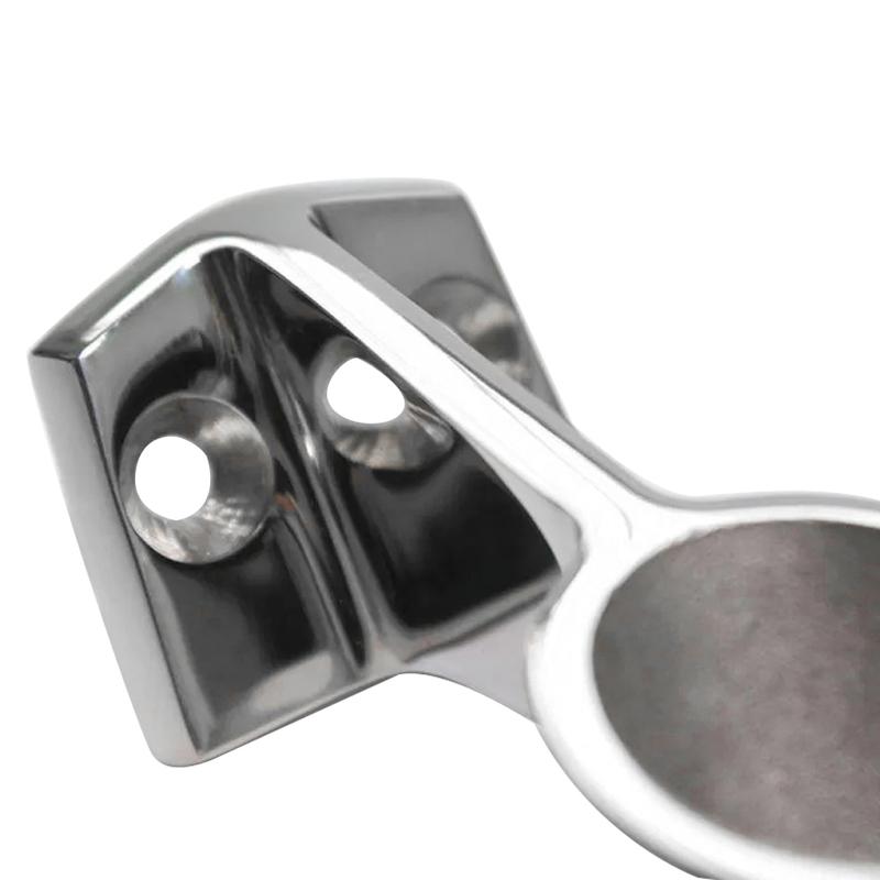 2Pcs Marine Boat 1" 25mm 60 Degree Center Base Stanchion Hand Rail Fitting Silver 316 Stainless Steel