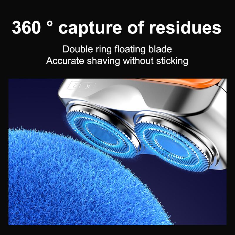 Mini Electric Shaver Dual Head Waterproof Type-C Rechargeable Shaver Travel Rotary Razor Men'S Portable Hair Beard Trimmer Tool