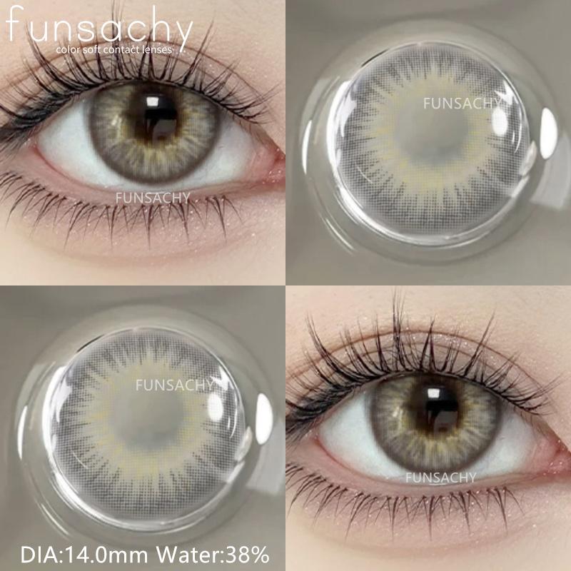 

FUNSACHY цветные контактные линзы 1 пара y2k модные натуральные цветные линзы годовые корейские коричневые контактные линзы для глаз серый зрачок