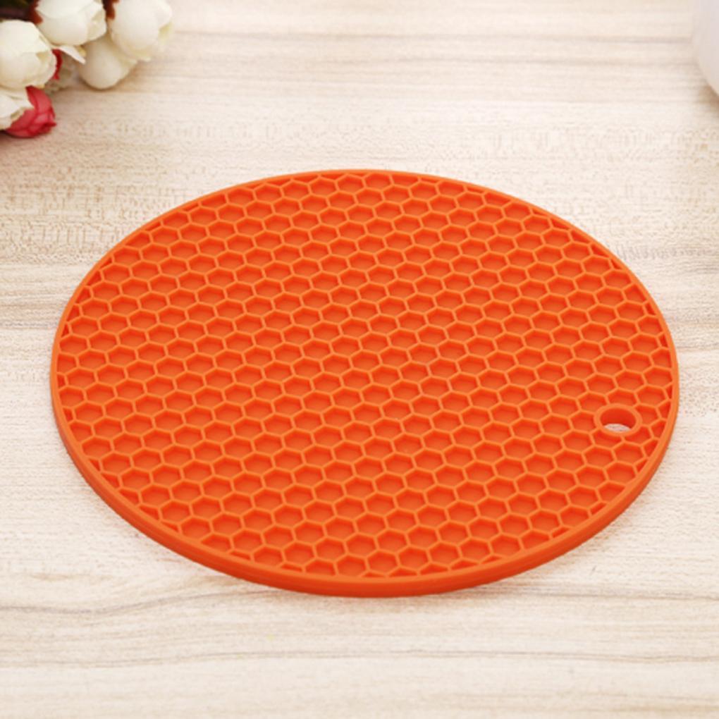 Round Silicone Heat Resistant Mat Non-Slip Coaster Placemat Saucepan Pot Holder