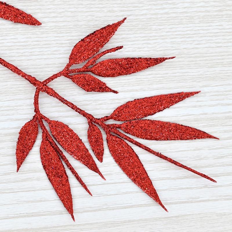 Gold powder small bamboo leaf Christmas flower Christmas tree decoration, gold powder leaf hot plastic gold powder leaf