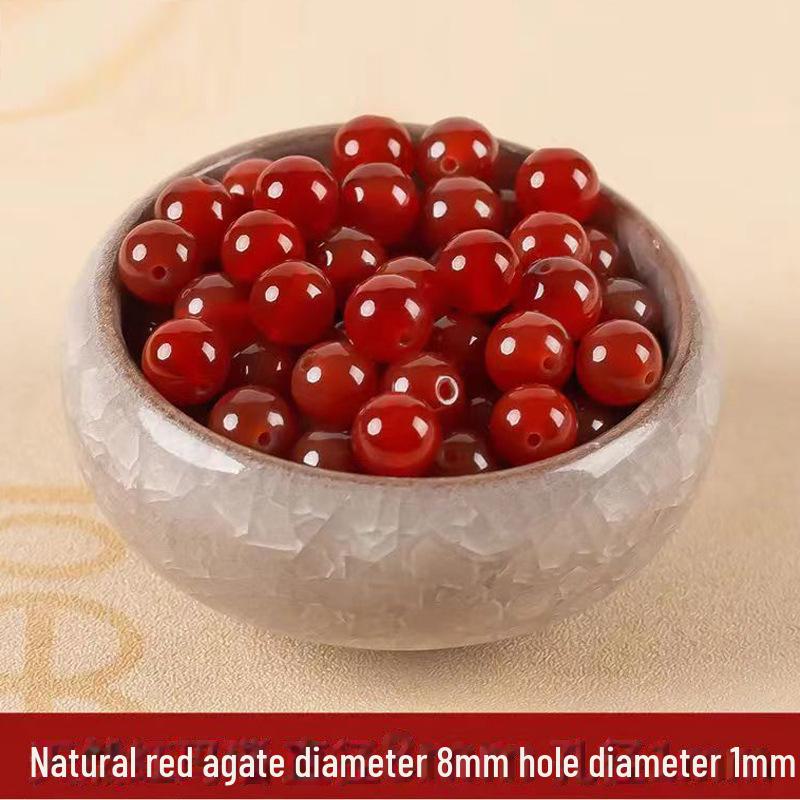 Cuentas de Ágata Roja Natural: Cuentas de Agujero Grande para Pulseras DIY, Collares y Accesorios de Joyería