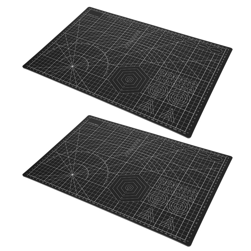 2Pcs Cutting Mat A3 Black Model Cut Pad Paper Rubber Stamp Engraving Scale Board