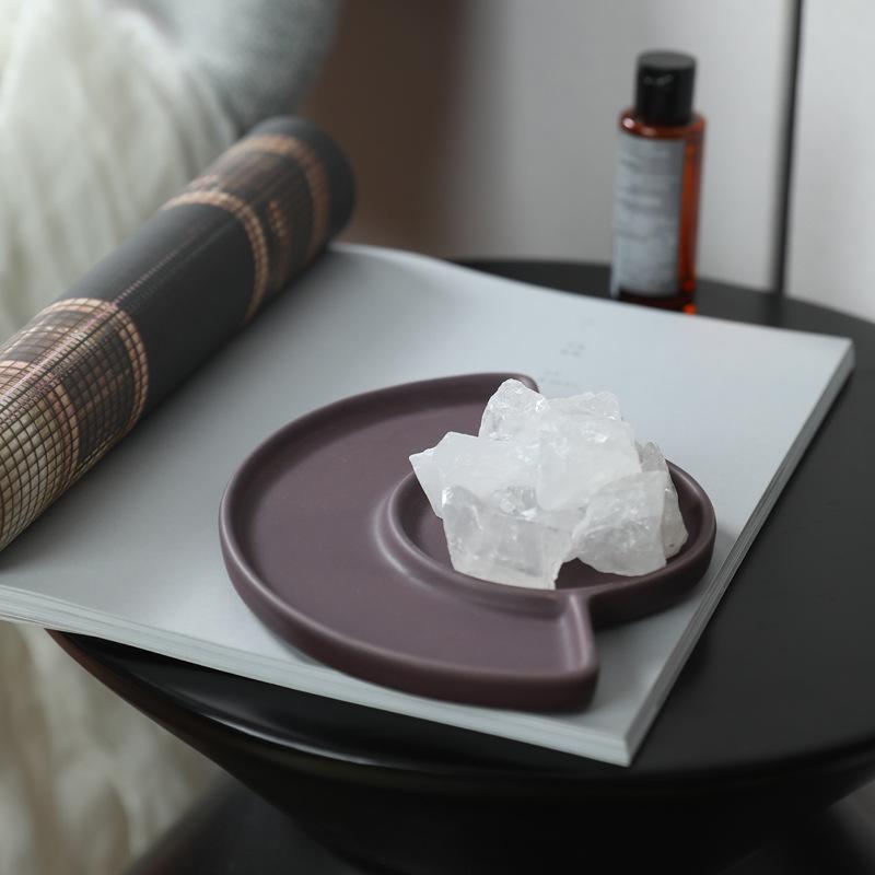 Ceramic Tray Organizer -Nordic Artistic Entryway Key Holder with Scent Diffuser, Minimalist Vanity Jewelry Dish for Home Decor