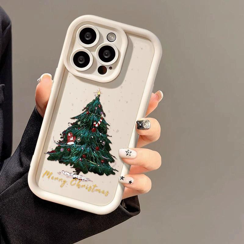 Christmas Tree Soft Case For iPhone 17 Funda iPhone 13 12 14 15 16 Pro Max 11 XR XS X 7 8 Plus SE 2020 Shockproof Silicone Cover