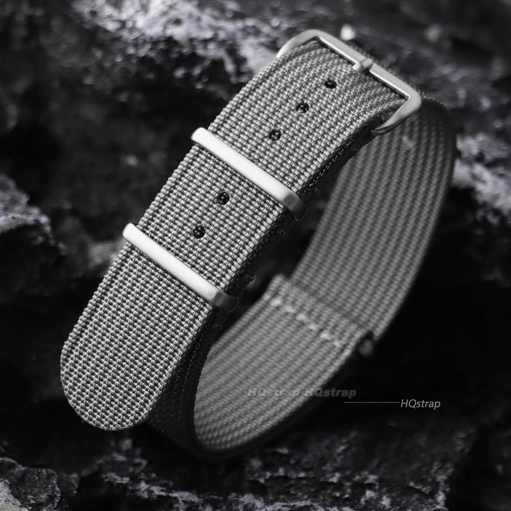 Quality Nylon Watch Strap for Smartwatch Silver Ring Buckle 18mm 19mm 20mm 22mm Man Women Ribbed Braid Replace Watch Accessories