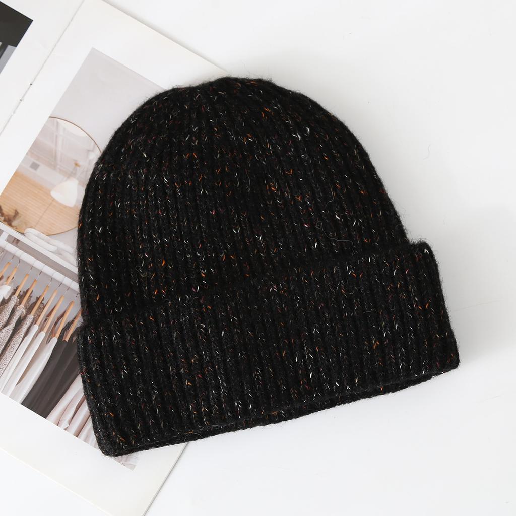 Retro knitted hat women's autumn and winter warm ear protection wool hat trendy versatile face small bag head cold hat