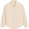 Single-Breasted Comfortable Loose Solid Color Drop Shoulder Long Sleeve Shirt Unisex Shirts USH145CO0076-136