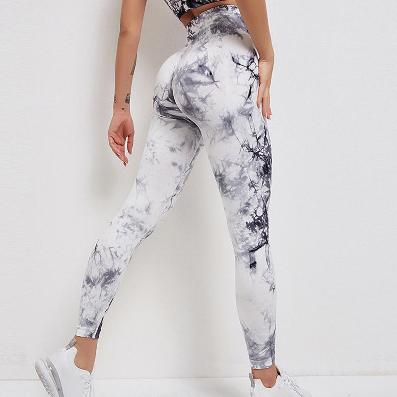 

Леггинсы Tie Dye Tight Спортивные женские леггинсы для фитнеса с карманами для йоги Леггинсы для тренировок Эластичные леггинсы для спортзала S чёрный