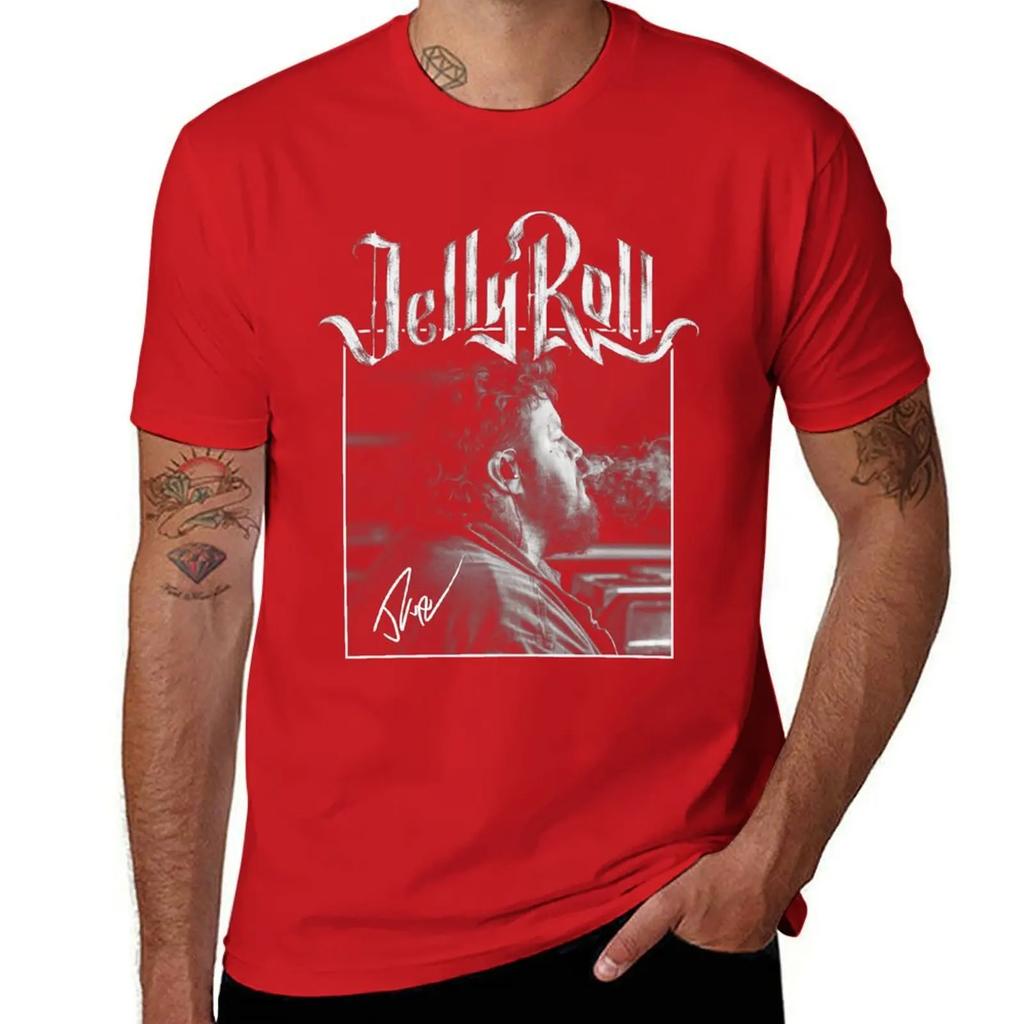 Jelly Roll Vintage T-Shirt Customizeds Quick Drying Graphics Vintage Anime Shirt Men Tshirt