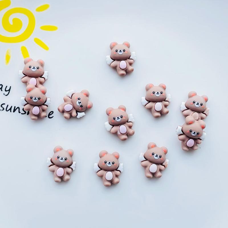 30 Pcs New Lovely Mini Kawaii Cartoon Little Grizzly Bear Resin Scrapbook Diy Jewellery Hairpin Accessories Decorate Craft A99