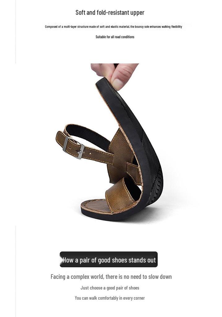 Men's Dual-Use Non-Slip Soft Sole Sandals - Summer 2026 Versatile Beach Shoes & Casual Slippers Trendy Design