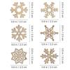 50Pcs Christmas Snowflake Wooden Cutouts Assorted Designs DIY Craft Embellishments Decorations for Party Tree Window Wall