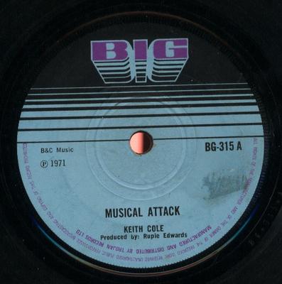 7-Zoll-Schallplatte KEITH COLE RUPIE EDWARDS ALL STAR Musical Attack Shack Attack BG315 Big 1971 UK Reggae Ska Dub Gebraucht