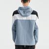 Li Ning Color Block Hooded Drawstring Loose Jacket Men Jacket Fire Gray Blue AFDQ045-4