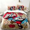 Set 3 pezzi Cuphead Perfetto per la camera da letto Set letto confortevole include una copripiumino e due federe Ideale regalo di compleanno o di Natale
