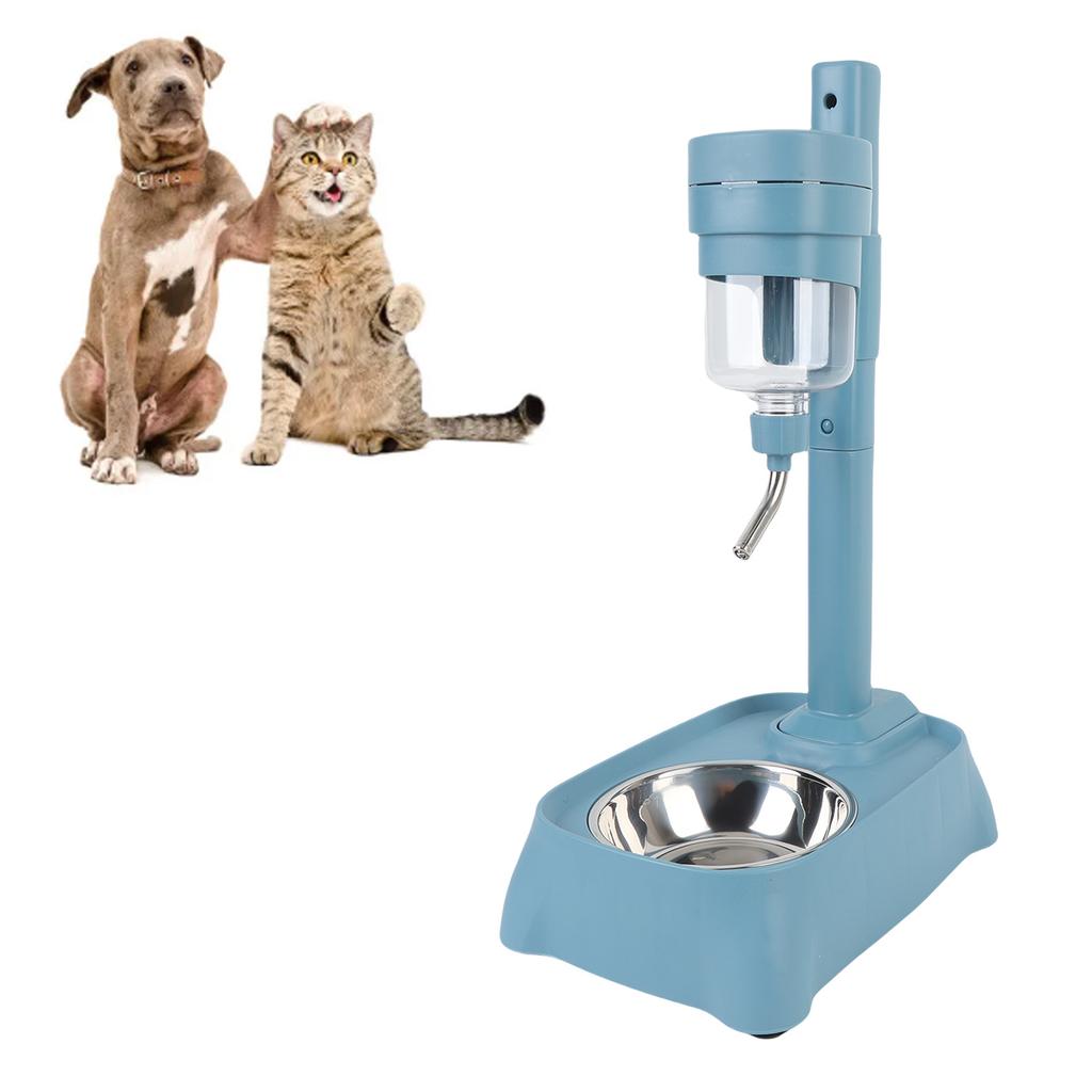 Stående vattendispenser för husdjur med skål i rostfritt stål, hög höjd, katt, hund, vattenmatare, automatisk vattendispenser för husdjur, 500 ml