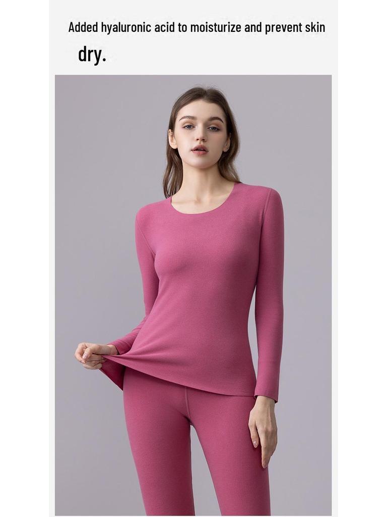 German Velvet Women's Thermal Underwear: Plus Velvet, Thickened, Antibacterial, Skin-Beautifying Suit for Autumn
