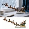 Slitta di Babbo Natale Espositore Renna che Tira Statuetta, Decorazione Scena con Renne con Centrotavola Colorati Luci LED, per Casa Festiva