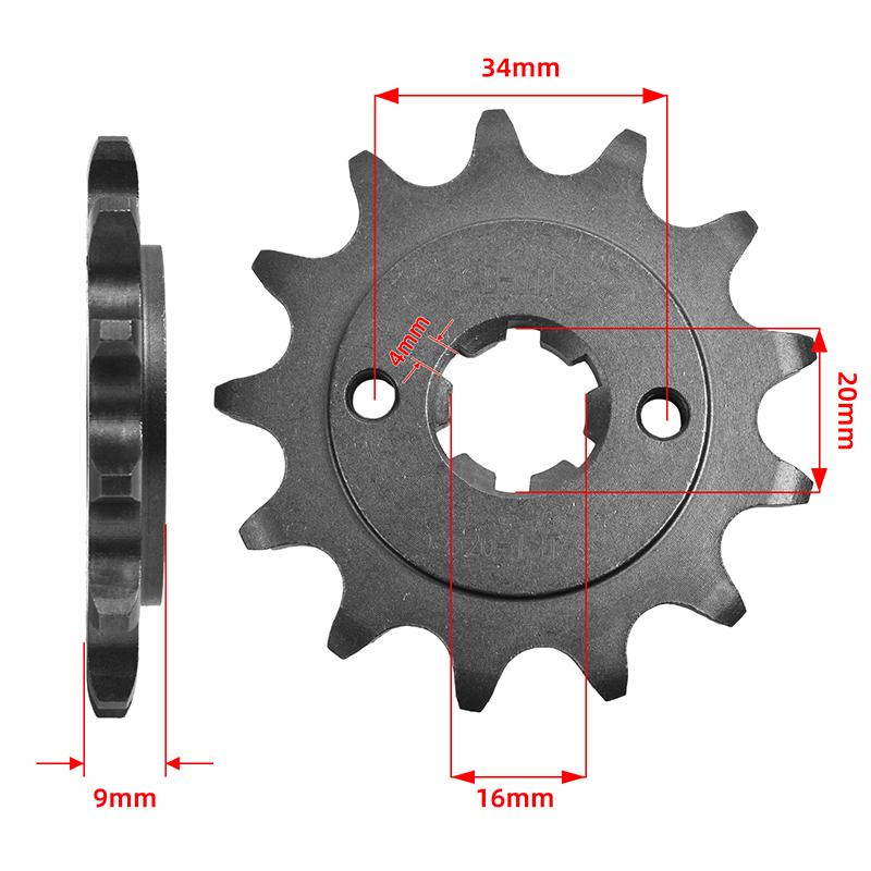 520 13T 49T Motorcycle Front Rear Sprocket for Yamaha TT-R230 2005-2024 TTR230 TTR 230 front 13T