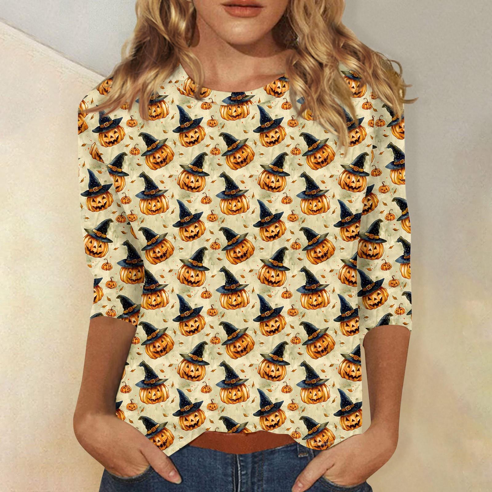 

Женская модная повседневная свободная футболка с круглым вырезом и рукавами 3/4 с принтом, женский топ XXXL