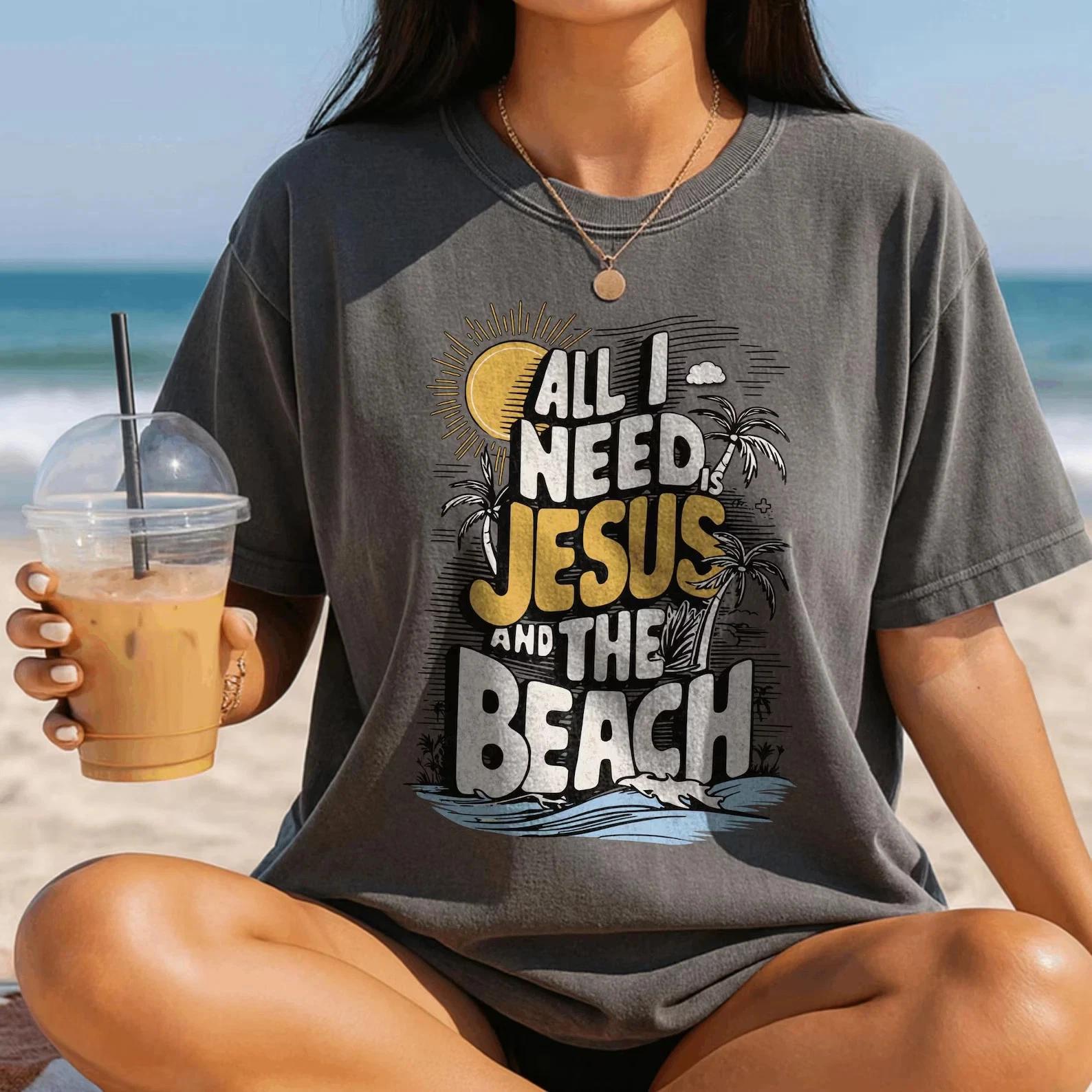 Retro Christian Trendy Oversized Tee, All I need is Jesus XL