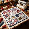 Cotton Embroidery Cloth 250th Anniversary Cross Stitch Kit, Independence Day Theme, Red White Blue Threads Fourth Of July Stitching Set Set, Patriotic