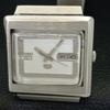 USED GENUINE VINTAGE SEIKO 5 AUTOMATIC JAPAN MENS WHITE DIAL WATCH A434284-2 R120-a434284