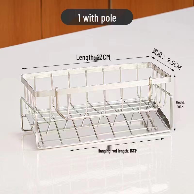Multifunctional Kitchen & Bathroom Organizer: Dishcloth Rack, Sponge Holder, Sink Drainer, Storage Box