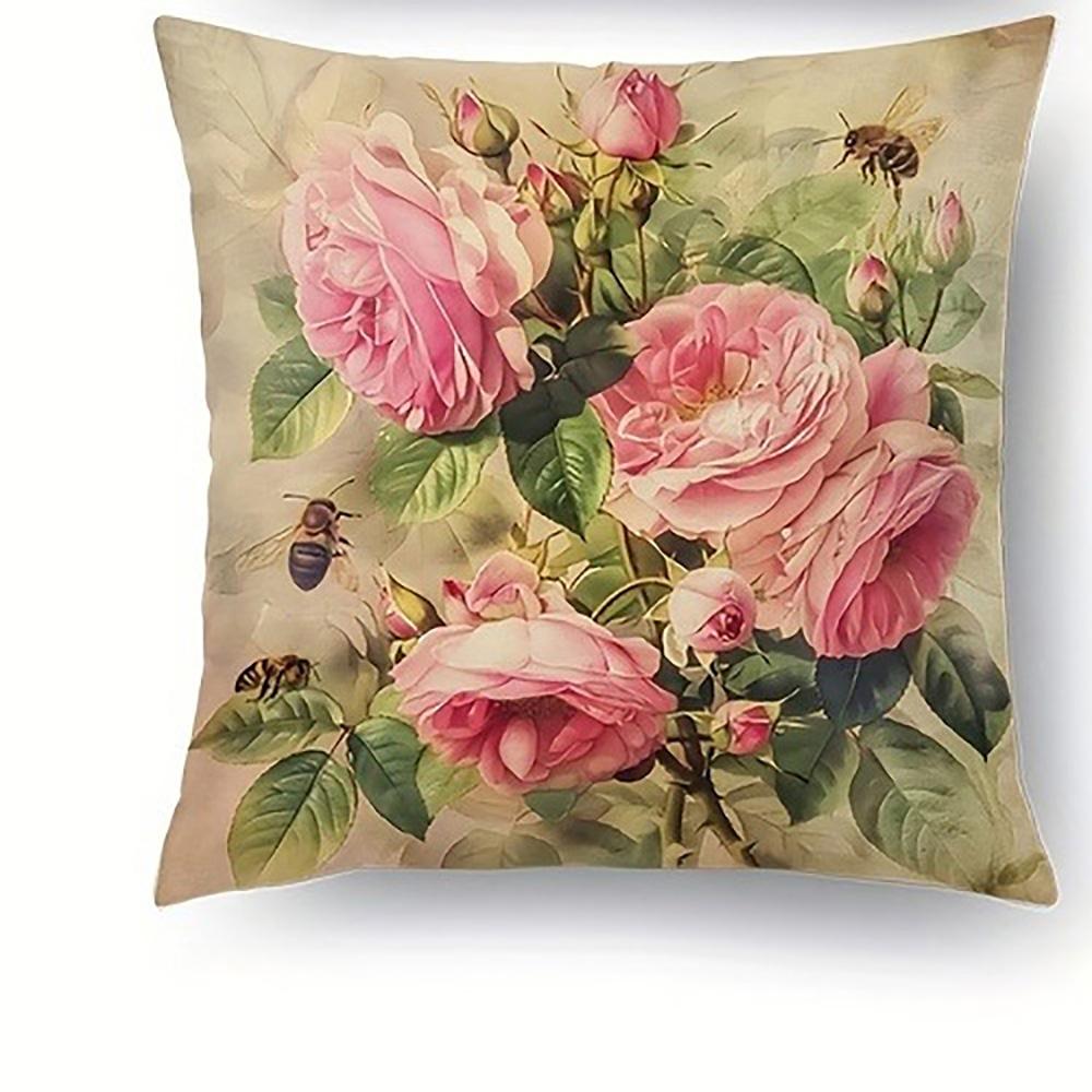 Rosa Rosen auf KissenbezügenGeeignet für Sofa, Auto, Schlafzimmer, dekorativer Kissenbezug, Kissenbezug