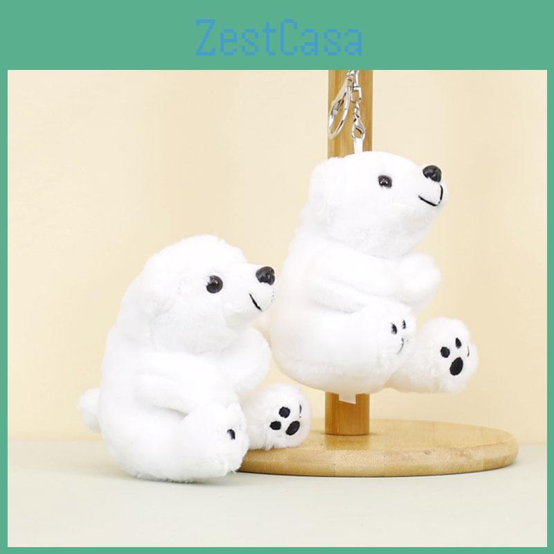 Cute Polar Bear Plush Keychain Adorable Stuffed Animal Doll Perfect Gift Idea