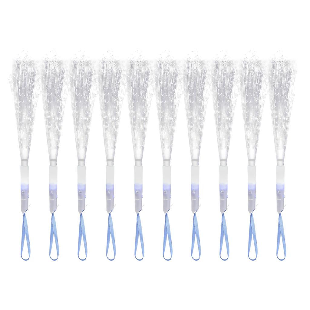 120Pcs Flashing Sticks White 3 Light Modes Radiationless Battery Powered LED Fiber Optic Wands for