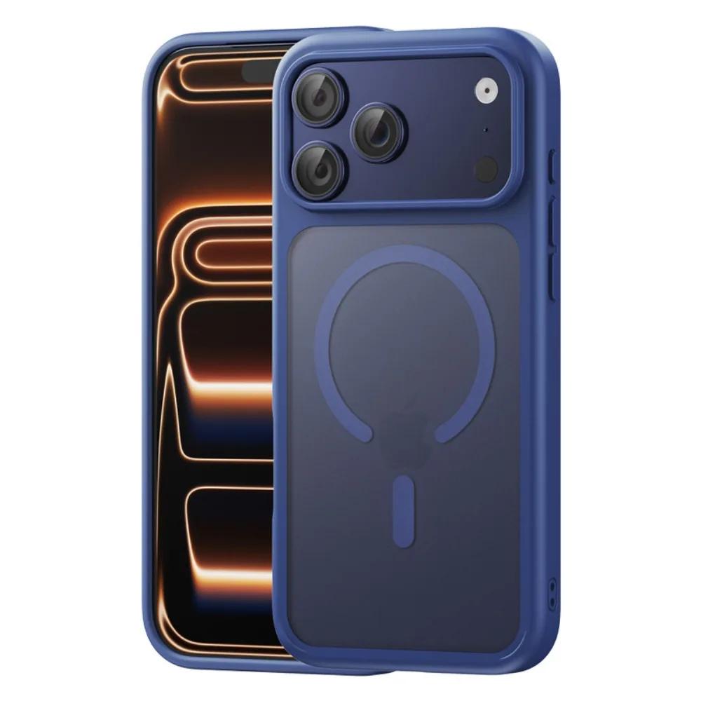 Magsafe Mat Şeffaf Telefon Kılıfı iPhone 17 Air 16 15 14 Plus 13 12 17 Pro Max için Manyetik Kablosuz Şarj Darbeye Dayanıklı Kapak