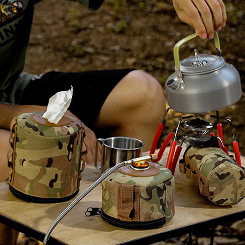 Camping Gas Can Portable Ventilated Propane & Butane Protector Outdoor Gas Case Fuel Cylinder Storage Bag Air Bottle Wrap Sleeve