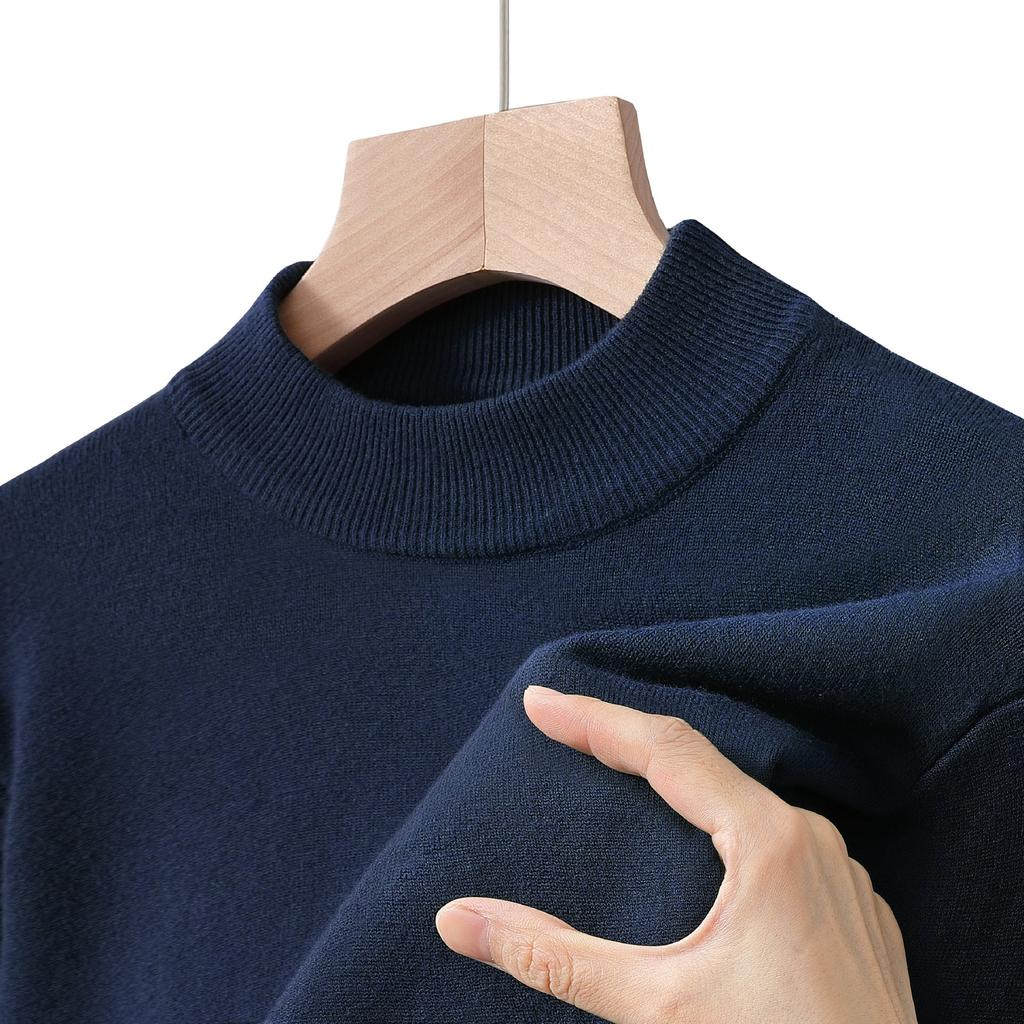 Half Turtleneck Knitwear Sweater Autumn/Winter Neck Sweatshirts Solid Color Pullovers Man Casual Mens Clothing