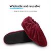 Thick Flannel Shoe Covers 1 Pair Portable Reusable Non-slip Overshoes for Travel Hotel Indoor Foot Protection