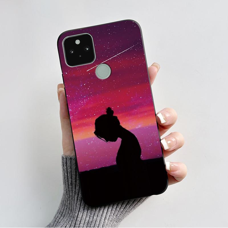For Google Pixel 5 5A Case Cute Cat Cartoon Love Heart Silicone Soft TPU Back Cover For Pixel 5 5a Shockproof Protective Coque
