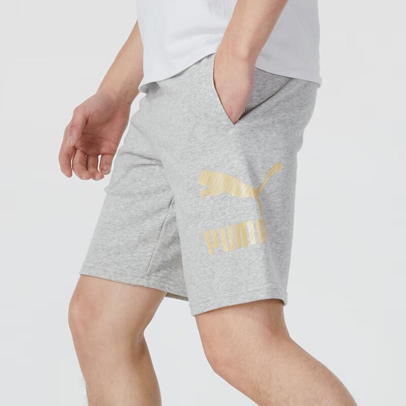 Puma Letter Logo Print Lace-Up Straight Casual Shorts Unisex Bottoms Grey 626881-04