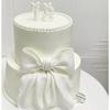 Double Layer Bow Simulation Birthday Cake Model Ornaments Fake Cake Mold Plastic Decoration Window Sample Display Shooting Props