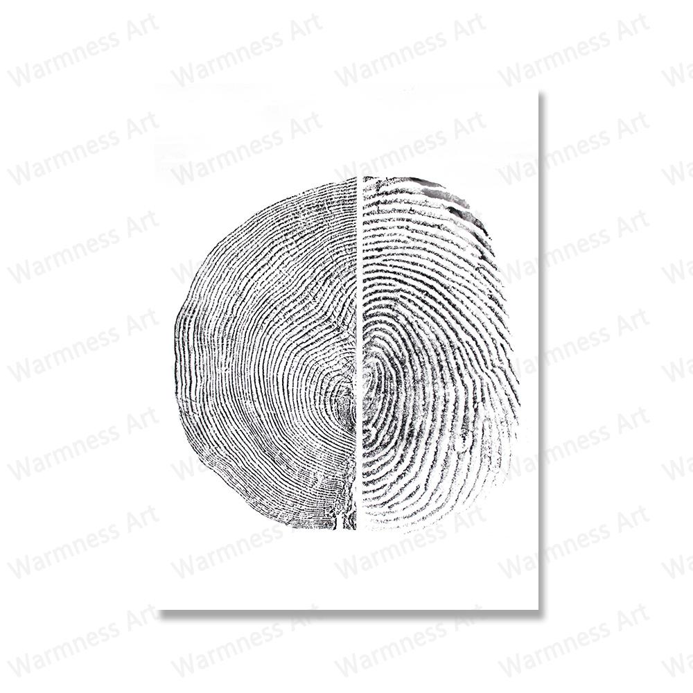 

Отпечаток пальца и кольцо с деревом, холст, картина, черно-белая настенная живопись, скандинавский постер, современные картины для гостиной 30x40cm No Framed белый