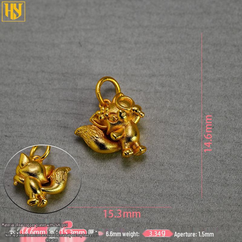 Gold-Plated Copper Doraemon & Animal Charms for DIY Bracelets & Necklaces